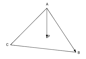 Попарное векторное произведение векторов-сторон треугольника и вектора из вершины в точку